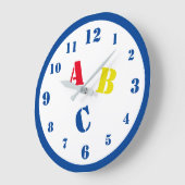 ABC子供部屋アクリル壁時計 ラージ壁時計 (傾斜)