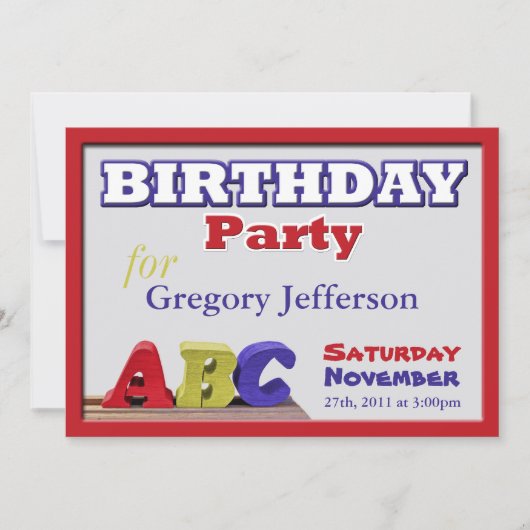 ABC子誕生日招待状 招待状 (正面)