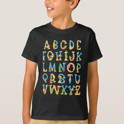 Abc幼稚園先生夏のビーチ学校の終わり Tシャツ (正面)