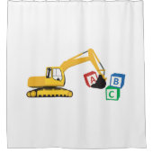 ABC掘削機建築トラック シャワーカーテン (正面)