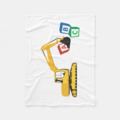 ABC掘削機建築トラック フリースブランケット (正面)