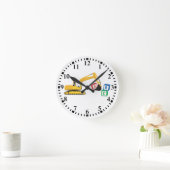 ABC掘削機建築台車 ラウンド壁時計 (ホーム)