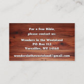 ABC救世伝道クリスチャン聖なる書物、 経典 名刺 (裏面)