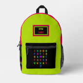 ABC文字 プリントバックパック (正面)