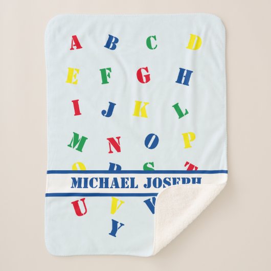 ABC男の赤ちゃんシェルパブランケット シェルパブランケット (正面)