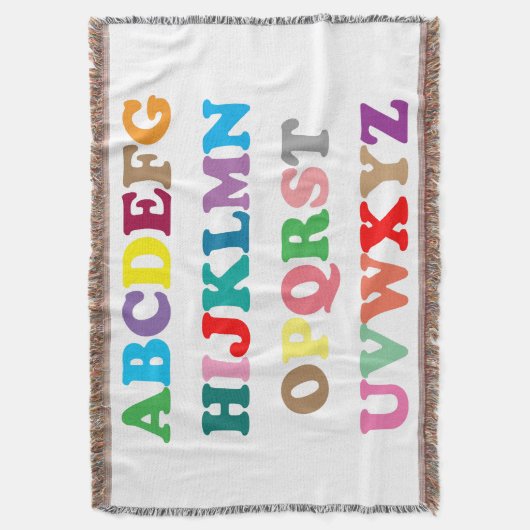 ABC社のカラフルレタリング スローブランケット (正面縦)