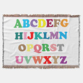 ABC社のカラフルレタリング スローブランケット (正面)