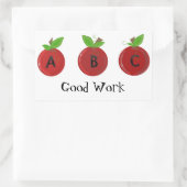 ABC社の赤リンゴ 長方形シール (バッグ)