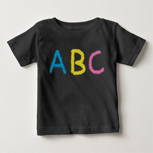 ABC色のチョークレター ベビーTシャツ (正面)