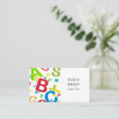 ABC語学教師の料金 教育者 名刺 (スタンド正面)