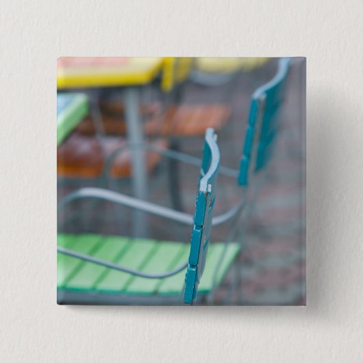 ABC諸島、アルバ、パームビーチ:カラフルカフェ2 缶バッジ (正面)