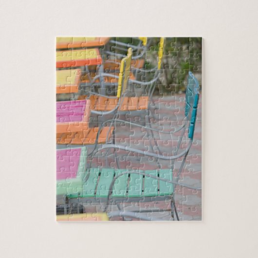 ABC諸島、アルバ、パームビーチ:カラフルカフェ ジグソーパズル (縦)