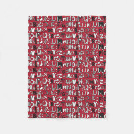 ABC赤色 フリースブランケット