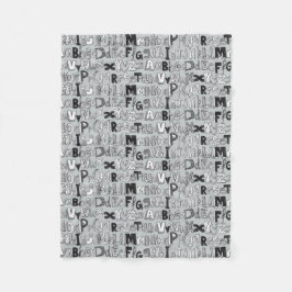 ABC銀 フリースブランケット