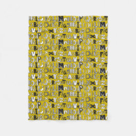 ABC黄 フリースブランケット