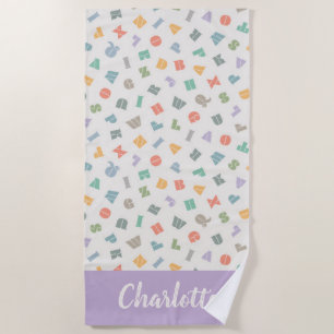 ABC – アルファベット名パーソナライズされたビーチタオル ビーチタオル
