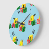 abc アルファベット ブロック ラージ壁時計 (傾斜)