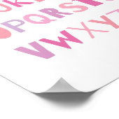 ABC カラフル アルファベット 幼児 アート デコ | 女の子 ポスター (角)