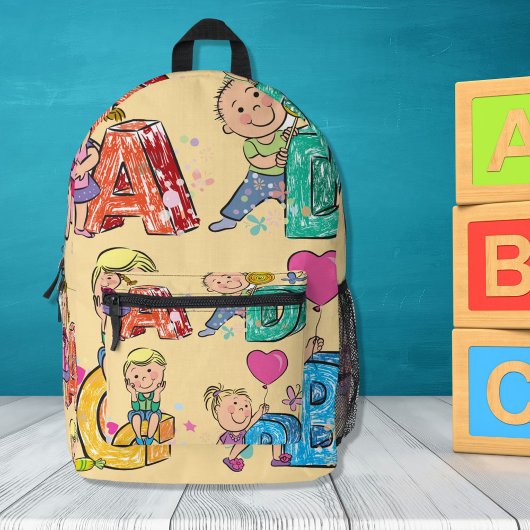 ABC スクール キッズ プリントバックパック