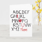 ABC ハートマークのカスタマイズギフト カード (黄色い花)