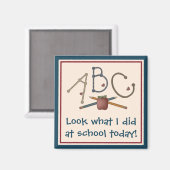 ABC – 今日の学校で行ったこと見る マグネット (正面/裏面)
