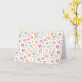 ABC 水彩ハート & アルファベット カード (黄色い花)