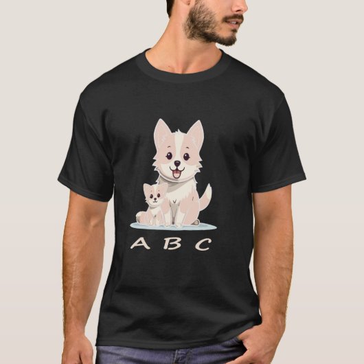 ABC 猫と犬 Tシャツ (正面)