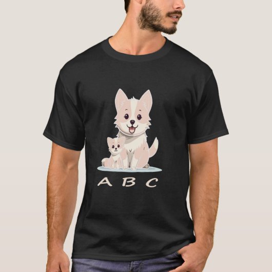 ABC 猫と犬 Tシャツ (正面)