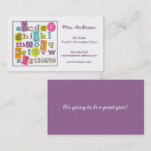 ABC 123のアルファベットの先生の接触の名刺 名刺 (正面/裏面)