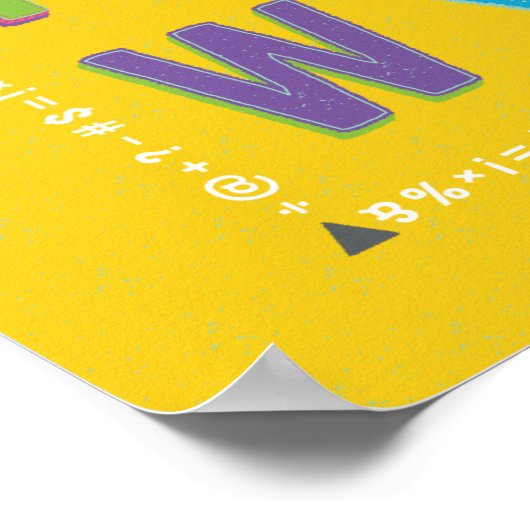 ABC 123教室の教育用の装飾 – 黄色 ポスター (角)