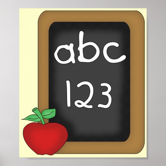 ABC 123 Chalkboard ポスター (正面)