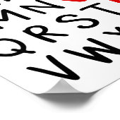 Abc Alphabet I Love You英語先生Valentines ポスター (角)