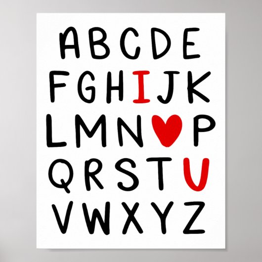 Abc Alphabet I Love You英語先生Valentines ポスター (正面)