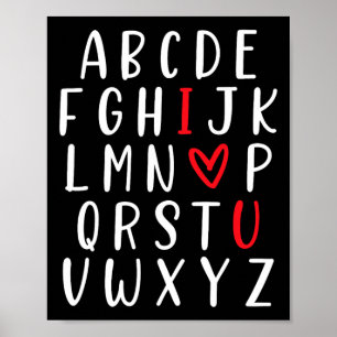 Abc Alphabet I Love You英語先生Valentines ポスター