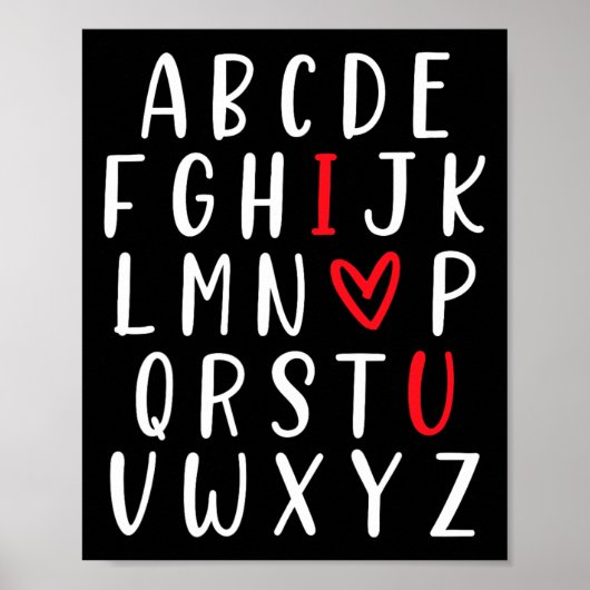 Abc Alphabet I Love You英語先生Valentines ポスター (正面)
