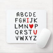 Abc Alphabet I Love You英語先生Valentines マウスパッド (マウス)