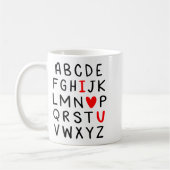 Abc Alphabet I Love You Englieacher Valentines  コーヒーマグカップ (左)