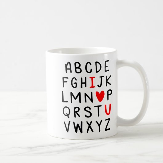 Abc Alphabet I Love You Englieacher Valentines  コーヒーマグカップ (右)