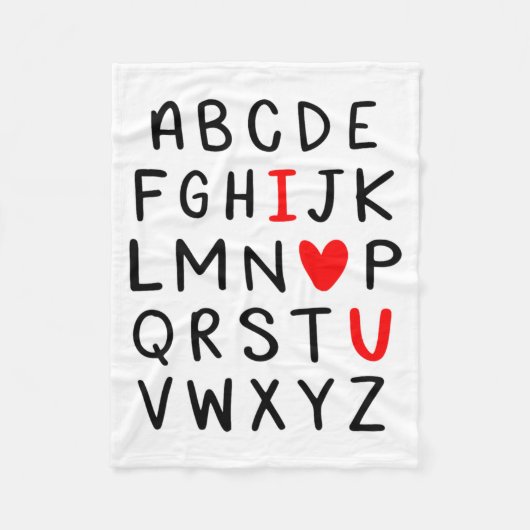 Abc Alphabet I Love You Englieacher Valentines  フリースブランケット (正面)