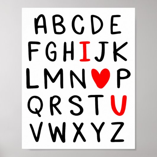 Abc Alphabet I Love You Englieacher Valentines  ポスター (正面)