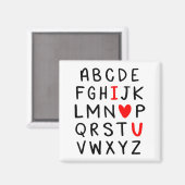 Abc Alphabet I Love You Englieacher Valentines  マグネット (正面/裏面)