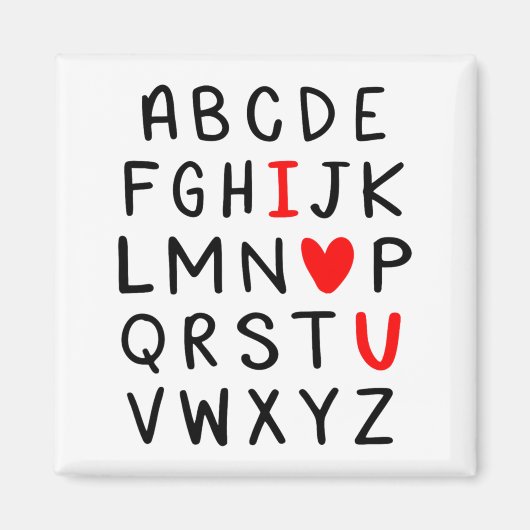 Abc Alphabet I Love You Englieacher Valentines  マグネット (正面)