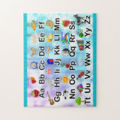 ABC Alphabet Illustration Family Kids ジグソーパズル (縦)