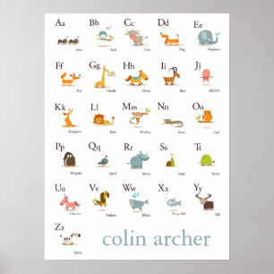 ABC Animal Nursery Print ポスター