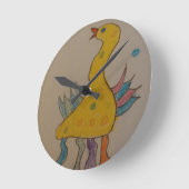#ABC Art by Children, Easter Duck ラウンド壁時計 (傾斜)