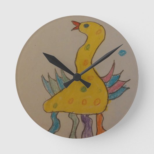 #ABC Art by Children, Easter Duck ラウンド壁時計 (正面)