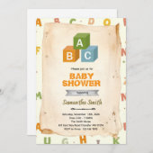 ABC Blocks party invitation 招待状 (正面/裏面)