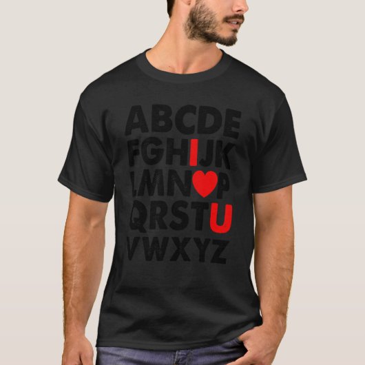 ABC Chalk Alphabet I Love You English Teacher Vale Tシャツ (正面)
