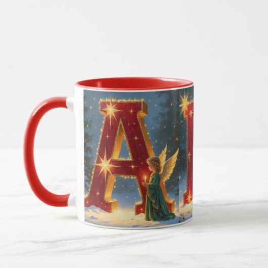 ABC Christmas Mug -Festive Holiday Alphabet Scenes マグカップ (左)