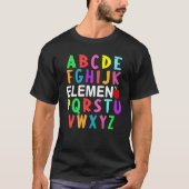 ABC Elemeno Kindergarten Teacher Cute  Back to Sch Tシャツ (正面)